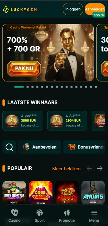 LuckyGem Casino – Homepagina LuckyGem Casino homepagina